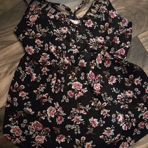 Maurices Black Floral Tank Top